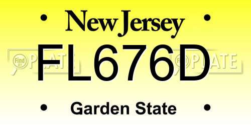FL676D New Jersey License Plate