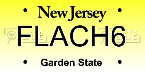 FLACH6 New Jersey License Plate