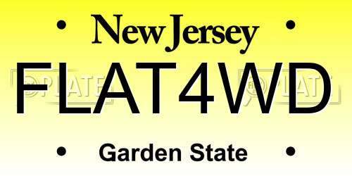 FLAT4WD New Jersey License Plate