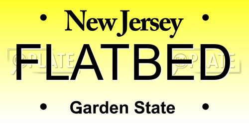 FLATBED New Jersey License Plate