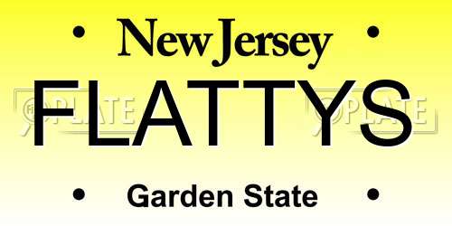 FLATTYS New Jersey License Plate