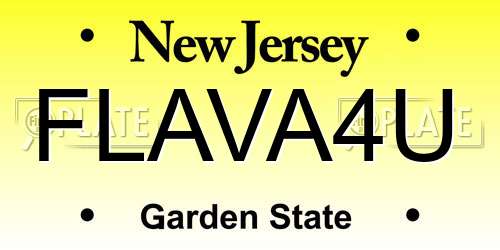 FLAVA4U New Jersey License Plate
