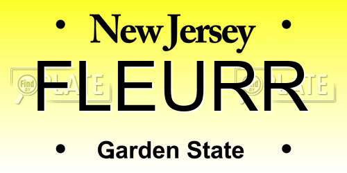 FLEURR New Jersey License Plate