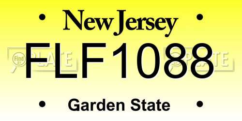 FLF1088 New Jersey License Plate