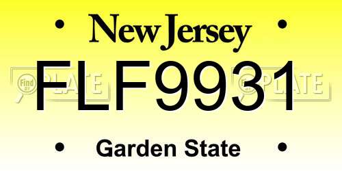 FLF9931 New Jersey License Plate