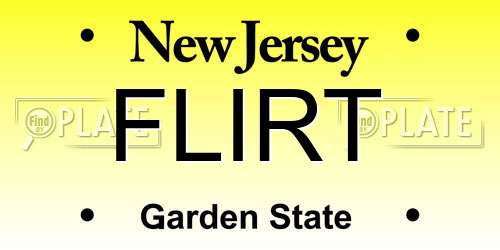 FLIRT New Jersey License Plate