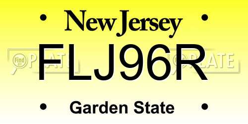 FLJ96R New Jersey License Plate
