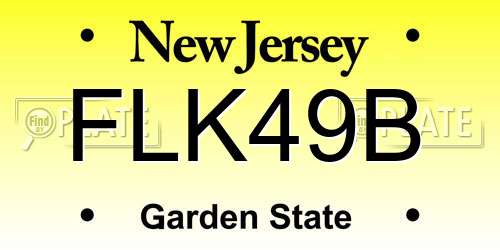 FLK49B New Jersey License Plate