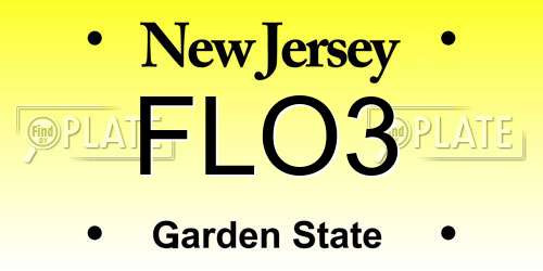 FLO3 New Jersey License Plate