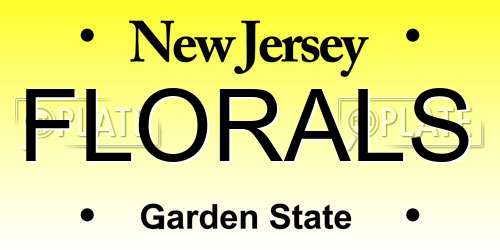 FLORALS New Jersey License Plate