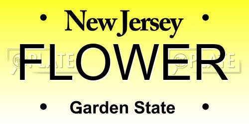 FLOWER New Jersey License Plate