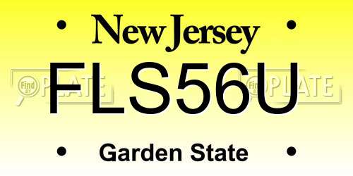 FLS56U New Jersey License Plate