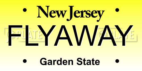 FLYAWAY New Jersey License Plate