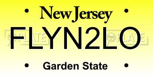 FLYN2LO New Jersey License Plate