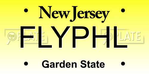 FLYPHL New Jersey License Plate
