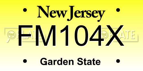 FM104X New Jersey License Plate