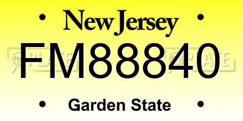FM88840 New Jersey License Plate