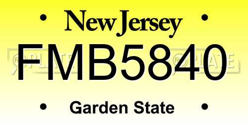 FMB5840 New Jersey License Plate