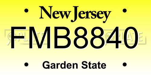 FMB8840 New Jersey License Plate