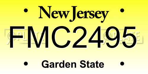 FMC2495 New Jersey License Plate