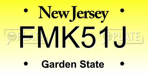 FMK51J New Jersey License Plate