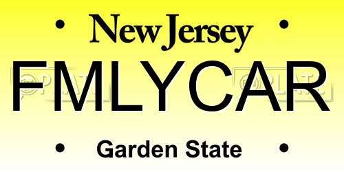 FMLYCAR New Jersey License Plate