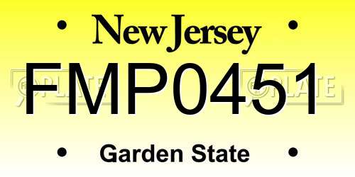 FMP0451 New Jersey License Plate