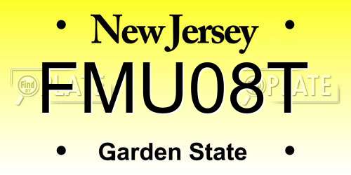 FMU08T New Jersey License Plate