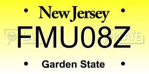 FMU08Z New Jersey License Plate