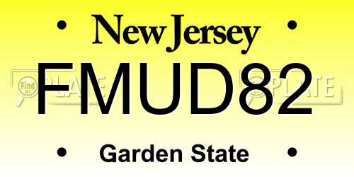 FMUD82 New Jersey License Plate