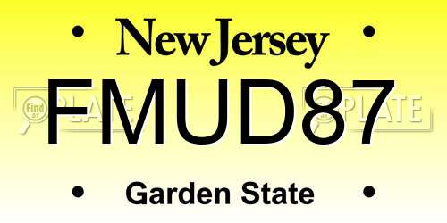 FMUD87 New Jersey License Plate