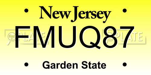 FMUQ87 New Jersey License Plate