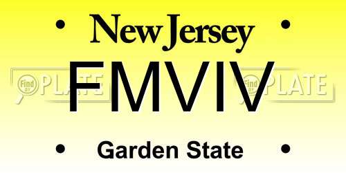 FMVIV New Jersey License Plate