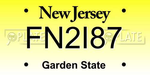 FN2I87 New Jersey License Plate
