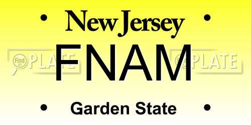 FNAM New Jersey License Plate