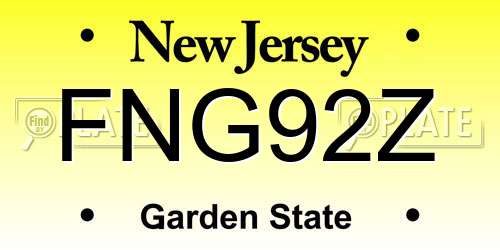 FNG92Z New Jersey License Plate