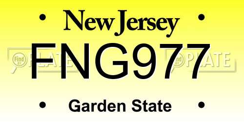 FNG977 New Jersey License Plate