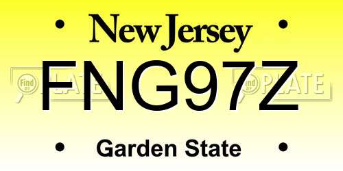 FNG97Z New Jersey License Plate