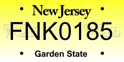 FNK0185 New Jersey License Plate