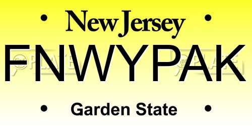 FNWYPAK New Jersey License Plate