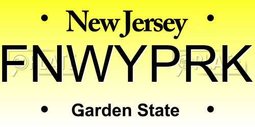 FNWYPRK New Jersey License Plate
