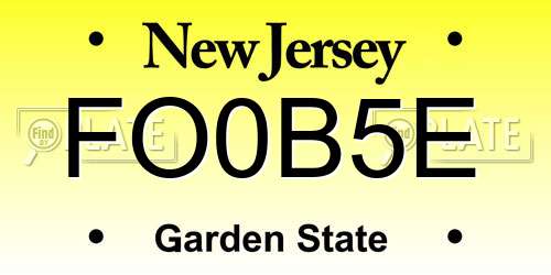 FO0B5E New Jersey License Plate