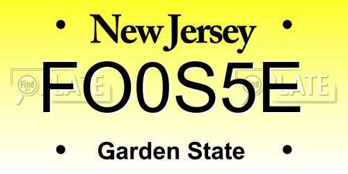 FO0S5E New Jersey License Plate