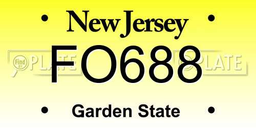 FO688 New Jersey License Plate