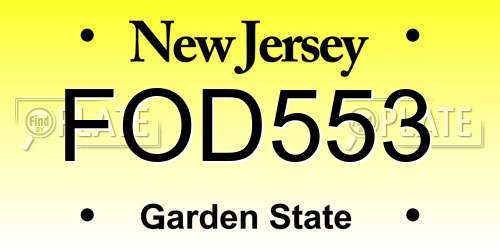 FOD553 New Jersey License Plate