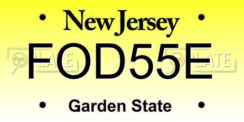 FOD55E New Jersey License Plate