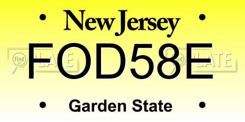 FOD58E New Jersey License Plate
