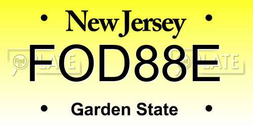 FOD88E New Jersey License Plate