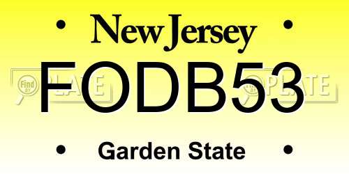 FODB53 New Jersey License Plate