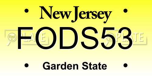 FODS53 New Jersey License Plate